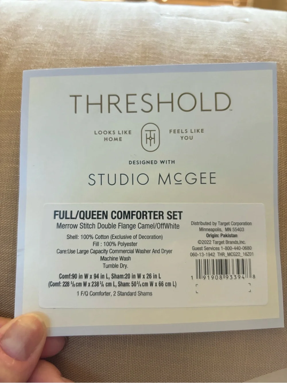 Threshold x Studio McGee Queen Camel 100% Cotton Comforter & Sham Set